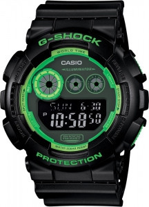 Часы электронные наручные мужские Casio G-SHOCK GD-120N-1B3DR, Механизм: Кварц, Браслет: Ремешок из полимерног