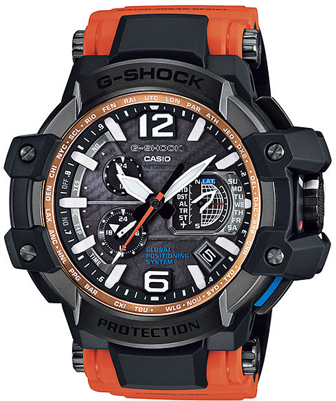 Часы электронные наручные мужские Casio G-SHOCK GPW-1000-4A, Механизм: Кварц, Браслет: Из карбона и полимерног