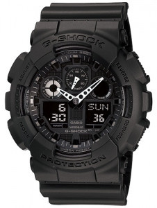 Часы электронные наручные мужские Casio G-SHOCK GA-100-1A1DR, Механизм: Кварц, Браслет: Ремешок из полимерного