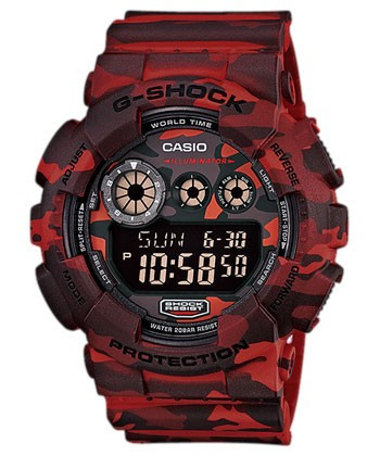 Часы электронные наручные мужские Casio G-SHOCK GD-120CM-4DR, Механизм: Кварц, Браслет: Ремешок из полимерного