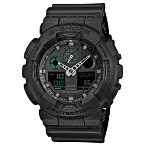 Часы электронные наручные мужские Casio G-SHOCK GA-100MB-1AER, Механизм: Кварц, Браслет: Ремешок из полимерног