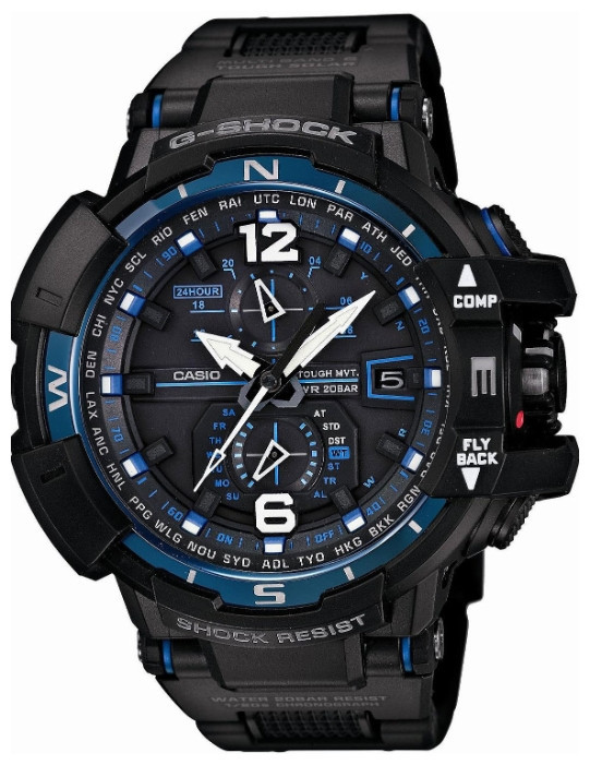 Часы электронные наручные мужские Casio G-SHOCK GW-A1100FC-1ADR, Механизм: Кварц, Браслет: Да. из резиновых зв
