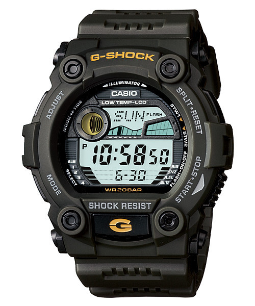 Часы электронные наручные мужские Casio G-SHOCK G-7900-3DR, Механизм: Кварц, Браслет: Ремешок из полимерного м