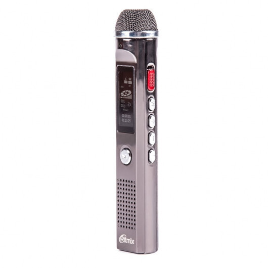 Диктофон Ritmix RR-150, 8 Gb, MP3, WAV, Время записи: PCM 12ч., NR - 48 ч., HQ - 142 ч., Матричный, Радио, Сер