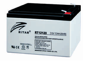 Батарея необслуживаемая (аккумулятор) Ritar RT12120 (12V 12 Ah), Емкость аккумулятора: 12 Ah, Разъемы: F1/F2