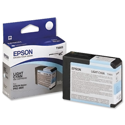 Картридж Epson C13T580500 (№T5805), Объем: 80 мл, Копий ( ISO 19752): 400, Цвет: Светло-голубой, Совместимость