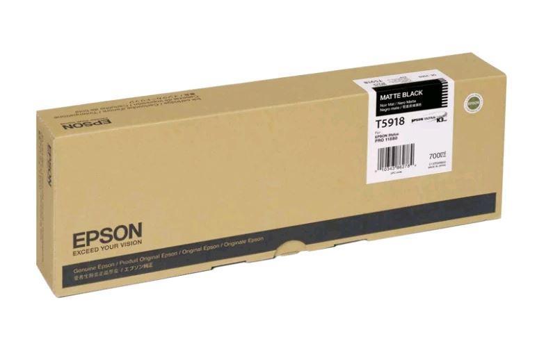 Картридж Epson C13T591800 (№T5918), Объем: 700 мл, Копий ( ISO 19752): 330, Цвет: Чёрный матовый, Совместимост