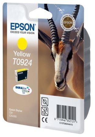 Картридж Epson C13T10844A10 (№T0924), Объем: 5,5 мл, Копий ( ISO 19752): 470, Цвет: Жёлтый, Совместимость: Sty