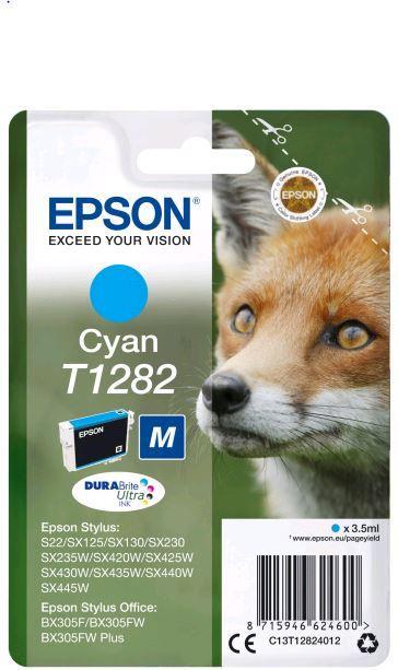 Картридж Epson C13T12824012 (№T1282M), Объем: 3,5 мл, Копий ( ISO 19752): 130, Цвет: Голубой, Совместимость: E