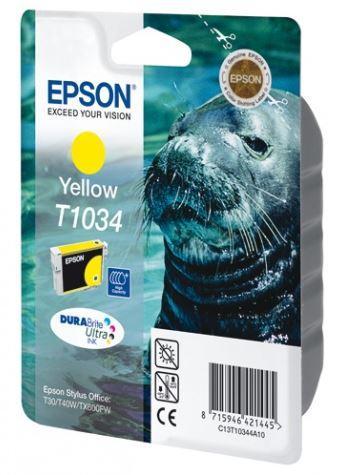 Картридж Epson C13T10344A10 (№T1034), Объем: 25,9 мл, Цвет: Жёлтый, Совместимость: Stylus Office T30/T40W/T110