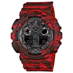 Часы электронные наручные мужские Casio G-SHOCK GA-100CM-4AER, Механизм: Кварц, Браслет: Ремешок из полимерног