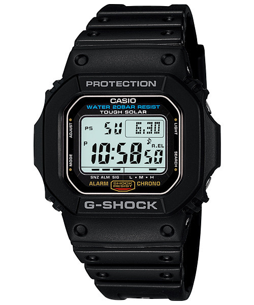Часы электронные наручные мужские Casio G-SHOCK G-5600E-1DR, Механизм: Кварц, Браслет: Ремешок из полимерного