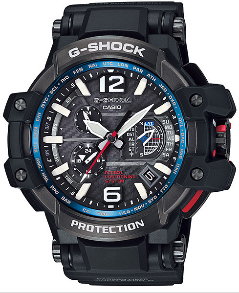Часы электронные наручные мужские Casio G-SHOCK GPW-1000-1A, Механизм: Кварц, Браслет: Из карбона и полимерног