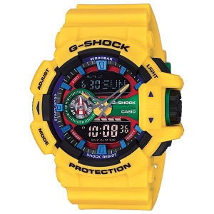 Часы электронные наручные мужские Casio G-SHOCK GA-400-9A, Механизм: Кварц, Браслет: Ремешок из полимерного ма