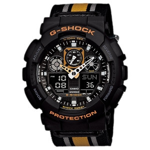Часы электронные наручные мужские Casio G-SHOCK GA-100MC-1A4DR, Механизм: Кварц, Браслет: Ремешок из полимерно