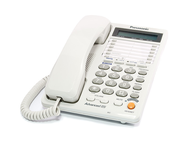 Телефон проводной стационарный Panasonic KX-TS2368 CAW, 20 контактов, Режимы: Тональный, импульсный, Цвет: Бел