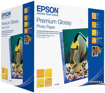 Фотобумага Epson Premium Glossy Photo Paper, 10 x 15, односторонняя, глянцевая, 255 г/м ², Упаковка: 500 листо
