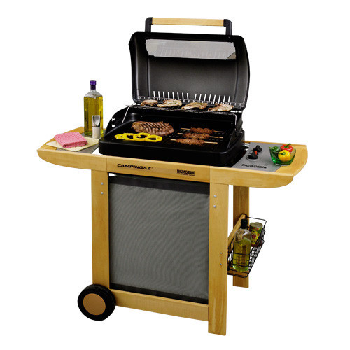 Грильница (BBQ) газовая на тележке Campingaz RBS Woody, Жарочная поверхность: 1600 см², Регулировка мощности: