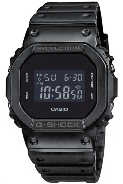 Часы электронные наручные мужские Casio G-SHOCK DW-5600BB-1ER, Механизм: Кварц, Браслет: Ремешок из полимерног