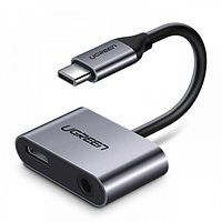 Конвертер USB 3.1(m) Type C на Audio 3.5mm + порт Type C для зарядки (50596) UGREEN