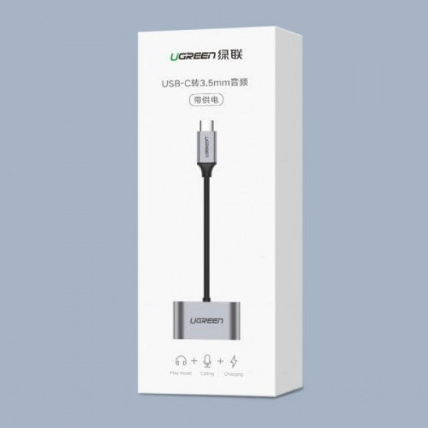 Конвертер USB 3.1(m) Type C на Audio 3.5mm + порт Type C для зарядки (50596) UGREEN - фото 2 - id-p63352408