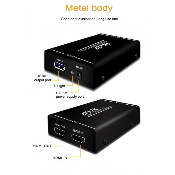 Устройство видеозахвата USB 3.0 EasyCAP (с поддержкой 2K*4K) HDMI adapter - фото 1 - id-p61296690