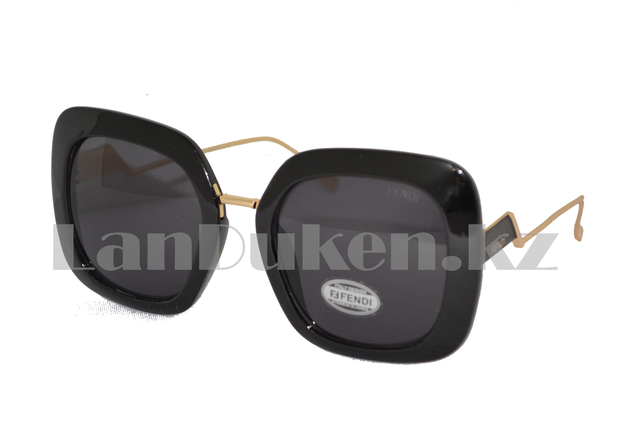 Солнцезащитные очки  Fendi, черная оправа с черной линзой, фото 1