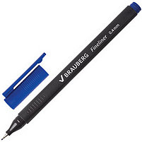 Ручка капиллярная BRAUBERG "Carbon", металлический наконечник, трехгранная, 0,4 мм, синяя, 141522, фото 2