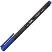 Ручка капиллярная BRAUBERG "Carbon", металлический наконечник, трехгранная, 0,4 мм, синяя, 141522, фото 3
