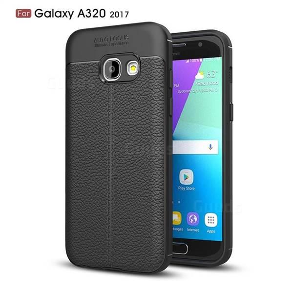 Силиконовый чехол Auto Focus Leather case для Samsung Galaxy A3 A320 2017 (черный)