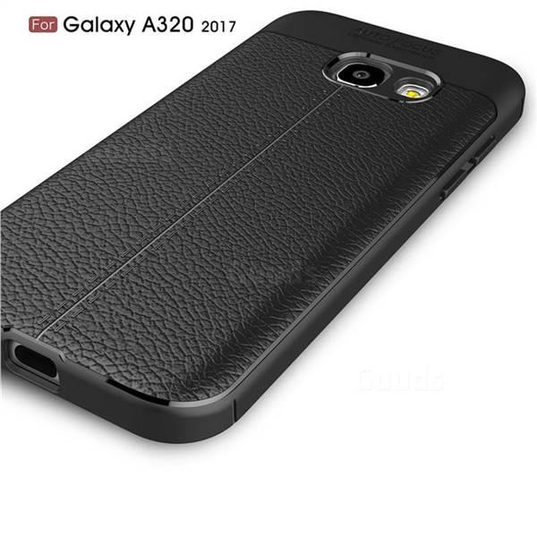 Силиконовый чехол Auto Focus Leather case для Samsung Galaxy A3 A320 2017 (черный) - фото 3 - id-p64553382