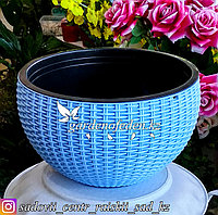 Подвесной горшок для цветов в форме "Корзина". Цвет: Синий.