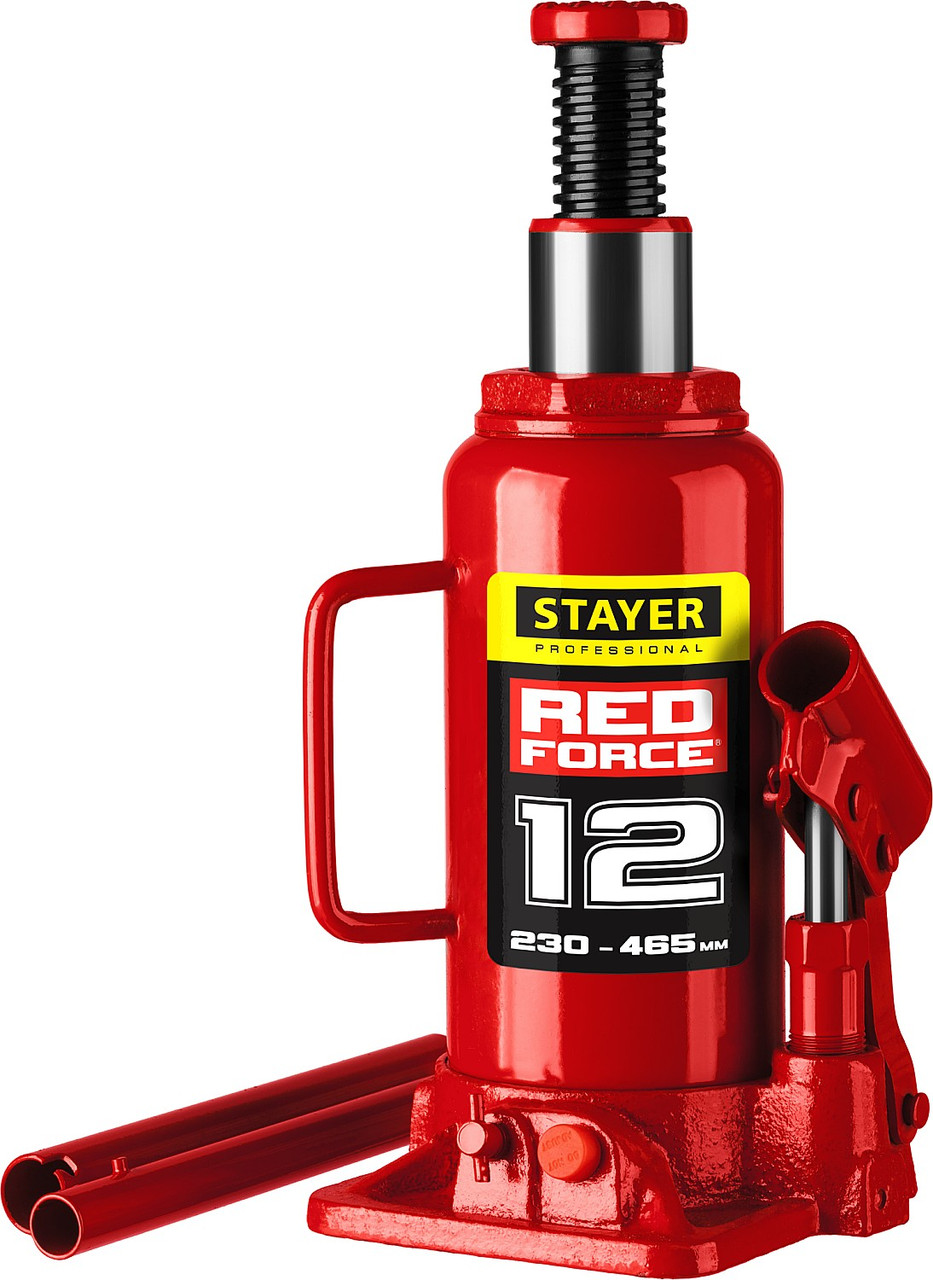 STAYER RED FORCE 12т 230-465мм домкрат бутылочный гидравлический (43160-12_z01) - фото 2 - id-p64563579