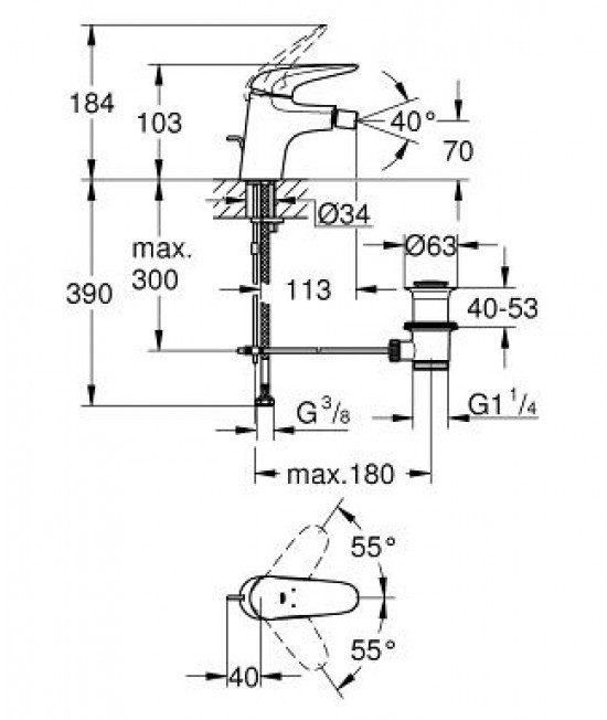 Смеситель для биде GROHE Eurostyle S-Size 23720003 - фото 2 - id-p64565723