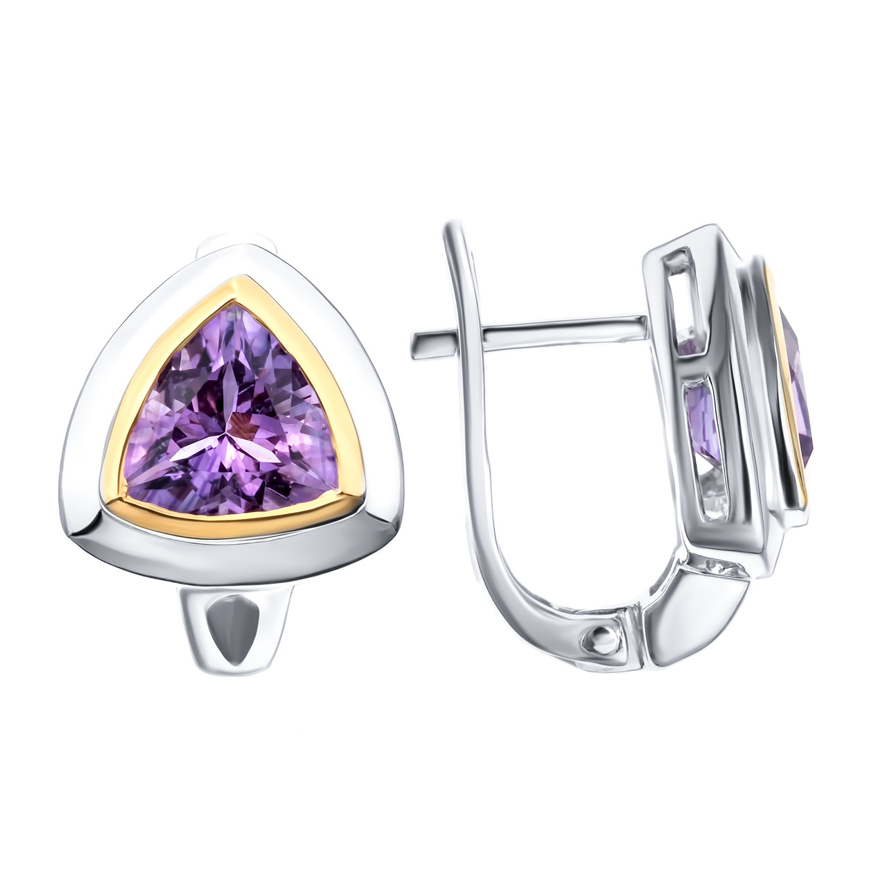 Серебряные серьги с аметистом Teosa E-DRGR00776-AM
