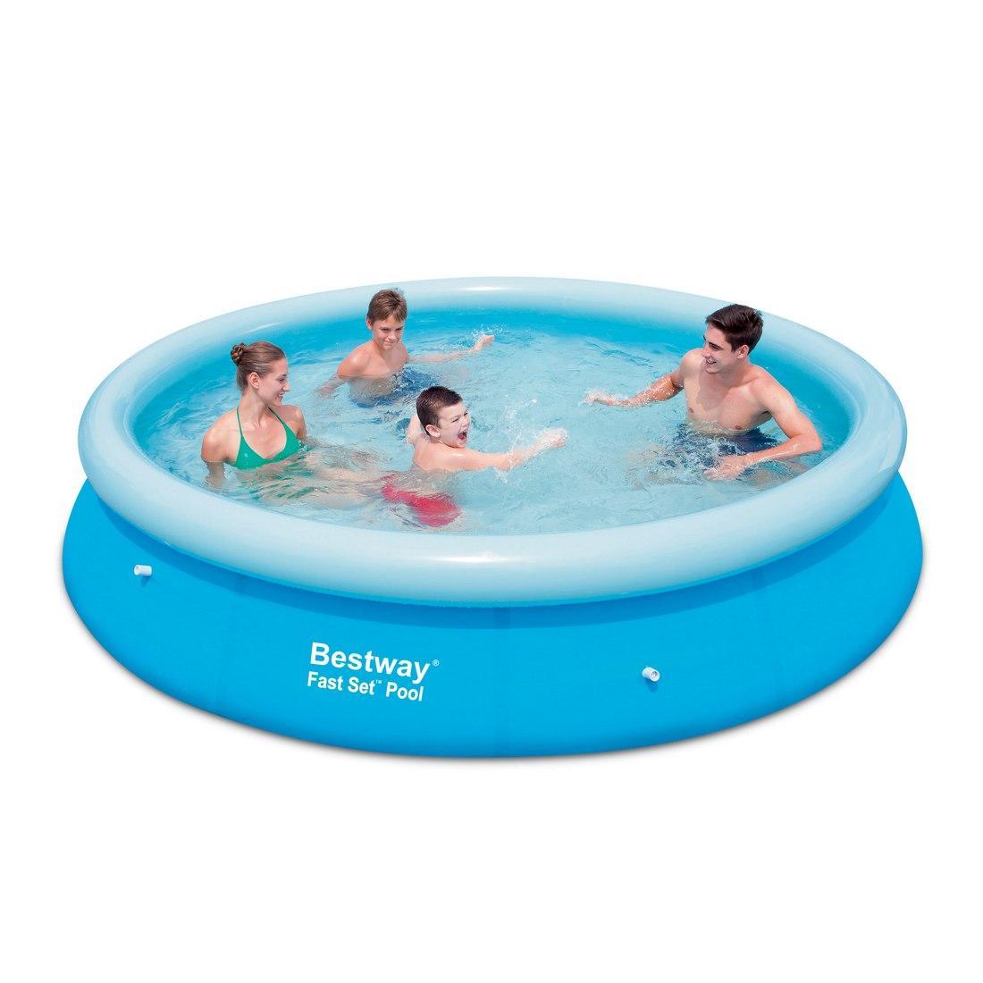 Бассейн надувной Bestway Fast Set Pool, 5 377 л (90 %),, Поливинилхлорид, Цвет: Голубой