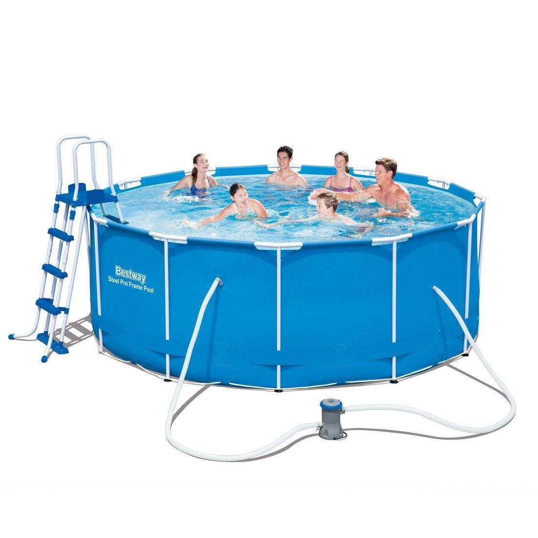 Бассейн каркасный Bestway Steel Pro 56420 (56088), 10250 л,, Насос: 1 249 л/ч, Лестница: Есть, Поливинилхлорид