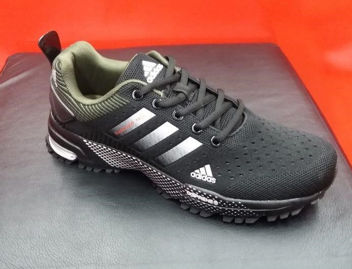 Кроссовки беговые Adidas Marathon TR черный/белый/хаки - фото 2 - id-p64573540