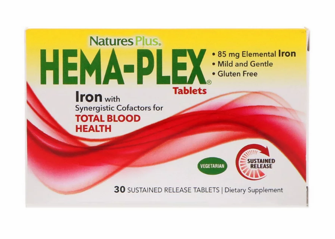 Nature's Plus, Hema-Plex, 30 таблеток с длительным высвобождением