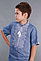 Вышиванка для мальчика 2004, белая вышивка, лен джинс, фото 8