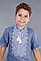 Вышиванка для мальчика 2004, белая вышивка, лен джинс, фото 9