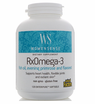 Natural Factors, WomenSense, RxOmega-3, 120 мягких таблеток Enteripure