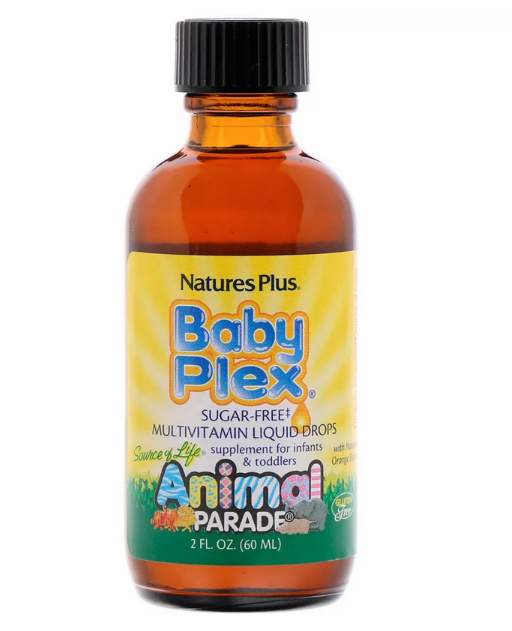 Nature's Plus, Source of Life, Animal Parade, Baby Plex, жидкие мультивитаминные капли без сахара - фото 2 - id-p64587741