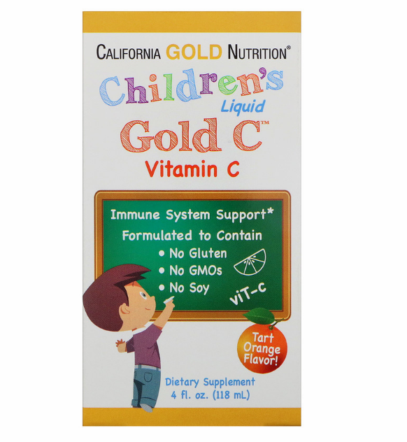 California Gold Nutrition, Children's Liquid Gold Vitamin C, реагент фармацевтической чистоты