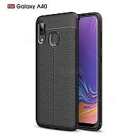 Силиконовый чехол Auto Focus Leather case для Samsung Galaxy A40 A405 2019 (черный), фото 1