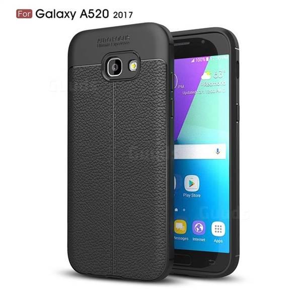 Силиконовый чехол Auto Focus Leather case для Samsung Galaxy A5 A520 2017 (черный)