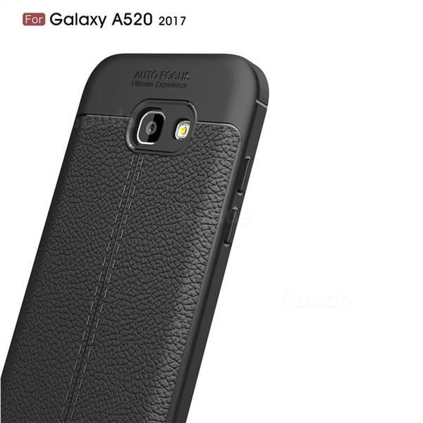 Силиконовый чехол Auto Focus Leather case для Samsung Galaxy A5 A520 2017 (черный) - фото 2 - id-p64608543