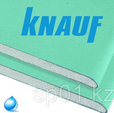 Гипсокартон потолочный ГКЛ Влагастойкий "KNAUF", толщина 9.5мм, размер 1200*2500, фото 2