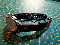 Кожаный ремешок для часов с застежкой бабочка, фото 2