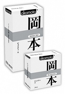 Презервативы "OKAMOTO SKINLESS SKIN" PURITY №3 (сверх-тонкие, сверх-чувствительные), 3 штуки